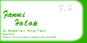fanni holop business card